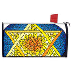 Stained Glass Star of David Print Mailbox Cover