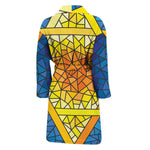 Stained Glass Star of David Print Men's Bathrobe