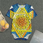 Stained Glass Star of David Print Men's Bodysuit