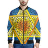 Stained Glass Star of David Print Men's Bomber Jacket