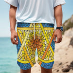Stained Glass Star of David Print Men's Cargo Shorts
