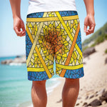 Stained Glass Star of David Print Men's Cargo Shorts