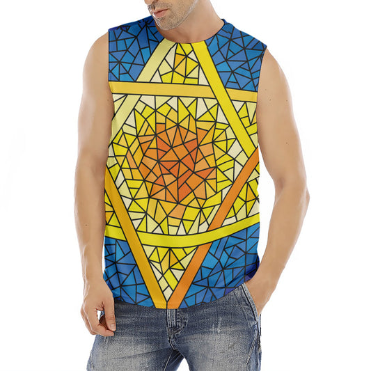 Stained Glass Star of David Print Men's Fitness Tank Top