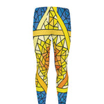 Stained Glass Star of David Print Men's leggings
