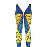 Stained Glass Star of David Print Men's leggings