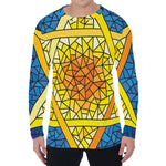 Stained Glass Star of David Print Men's Long Sleeve T-Shirt