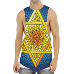 Stained Glass Star of David Print Men's Muscle Tank Top