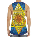 Stained Glass Star of David Print Men's Muscle Tank Top