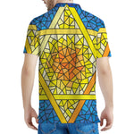 Stained Glass Star of David Print Men's Polo Shirt