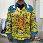 Stained Glass Star of David Print Men's Shirt Jacket