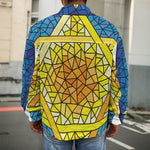 Stained Glass Star of David Print Men's Shirt Jacket