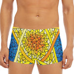 Stained Glass Star of David Print Men's Short Boxer Briefs