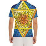 Stained Glass Star of David Print Men's Short Sleeve Rash Guard