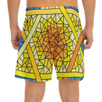 Stained Glass Star of David Print Men's Split Running Shorts