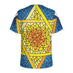 Stained Glass Star of David Print Men's Sports T-Shirt
