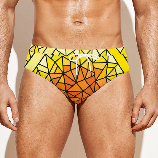 Stained Glass Star of David Print Men's Swim Briefs