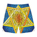 Stained Glass Star of David Print Men's Swim Trunks