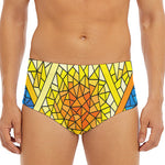 Stained Glass Star of David Print Men's Triangle Swim Briefs