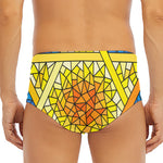 Stained Glass Star of David Print Men's Triangle Swim Briefs