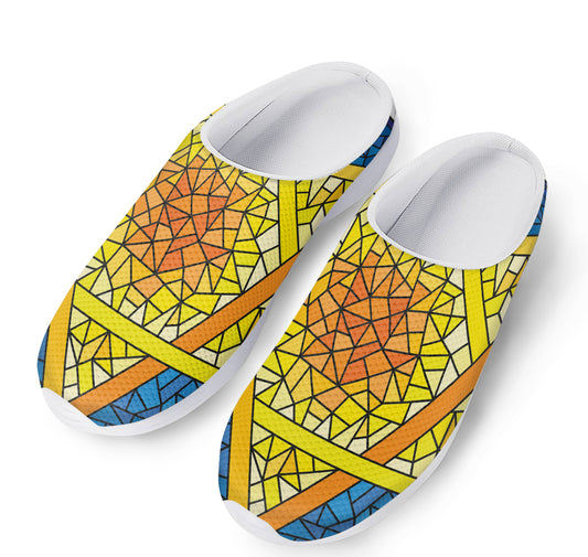 Stained Glass Star of David Print Mesh Casual Shoes