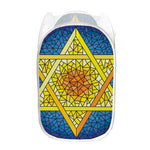 Stained Glass Star of David Print Mesh Laundry Hamper