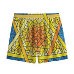 Stained Glass Star of David Print Mesh Shorts