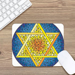 Stained Glass Star of David Print Mouse Pad