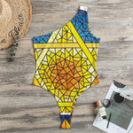 Stained Glass Star of David Print One Shoulder Bodysuit