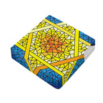 Stained Glass Star of David Print Outdoor Seat Cushion Cover