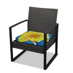 Stained Glass Star of David Print Outdoor Seat Cushion Cover
