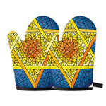 Stained Glass Star of David Print Oven Mitts