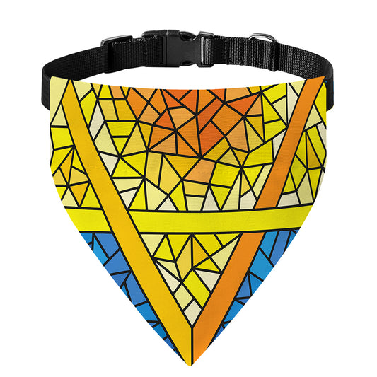 Stained Glass Star of David Print Over The Collar Dog Bandana