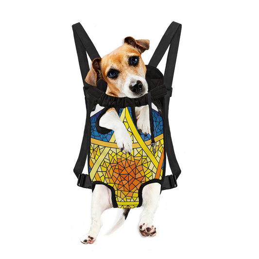 Stained Glass Star of David Print Pet Carrier Backpack