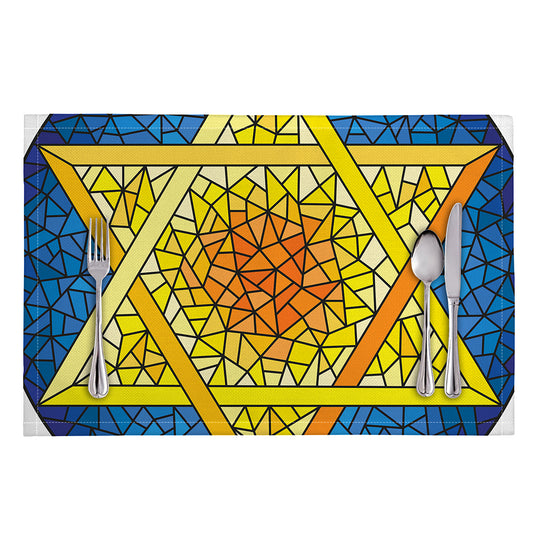 Stained Glass Star of David Print Placemat