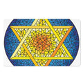 Stained Glass Star of David Print Polyester Doormat