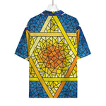 Stained Glass Star of David Print Rayon Hawaiian Shirt