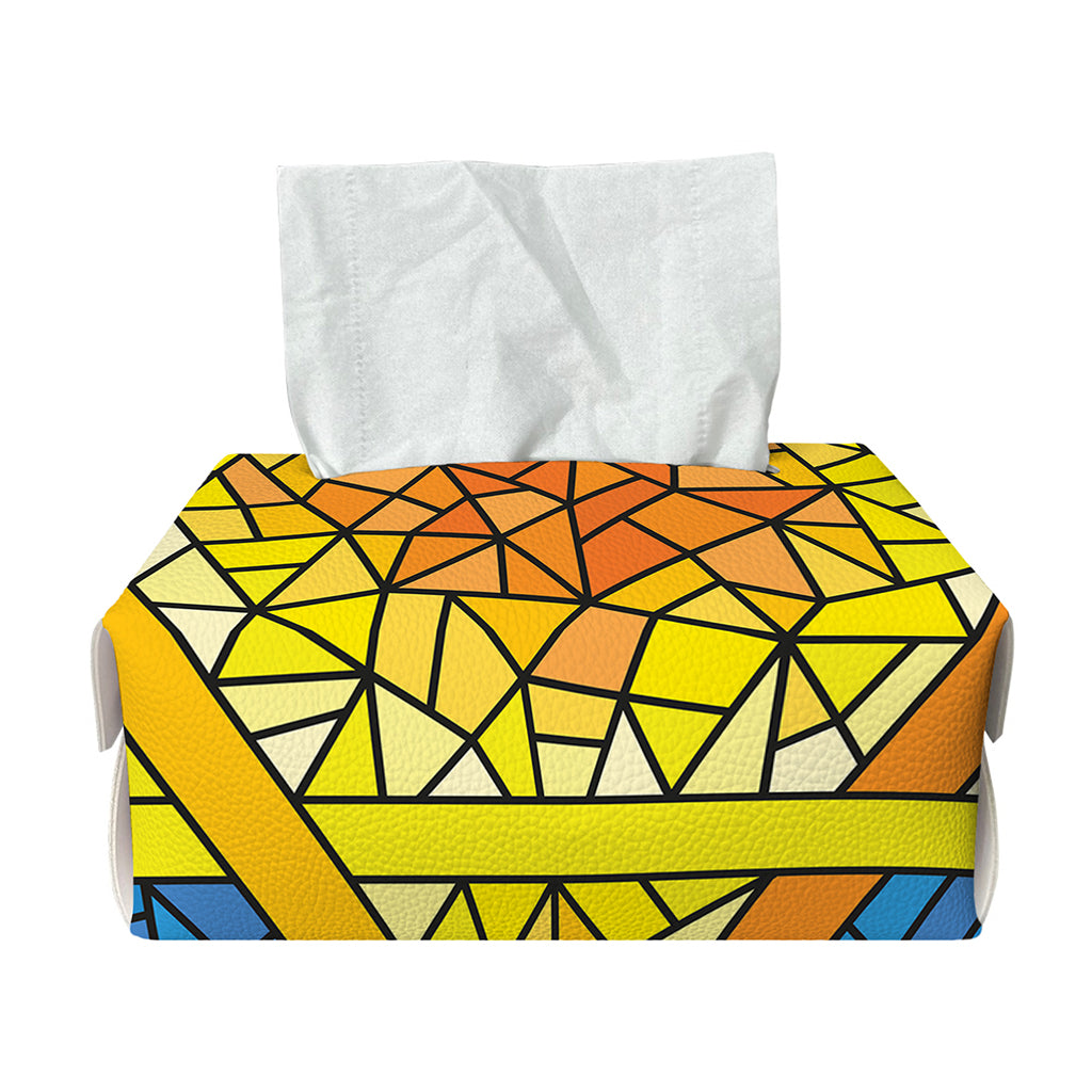 Stained Glass Star of David Print Rectangle Tissue Box Cover
