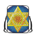 Stained Glass Star of David Print Rectangular Crossbody Bag