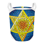 Stained Glass Star of David Print Round Laundry Basket