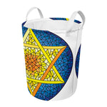Stained Glass Star of David Print Round Laundry Basket