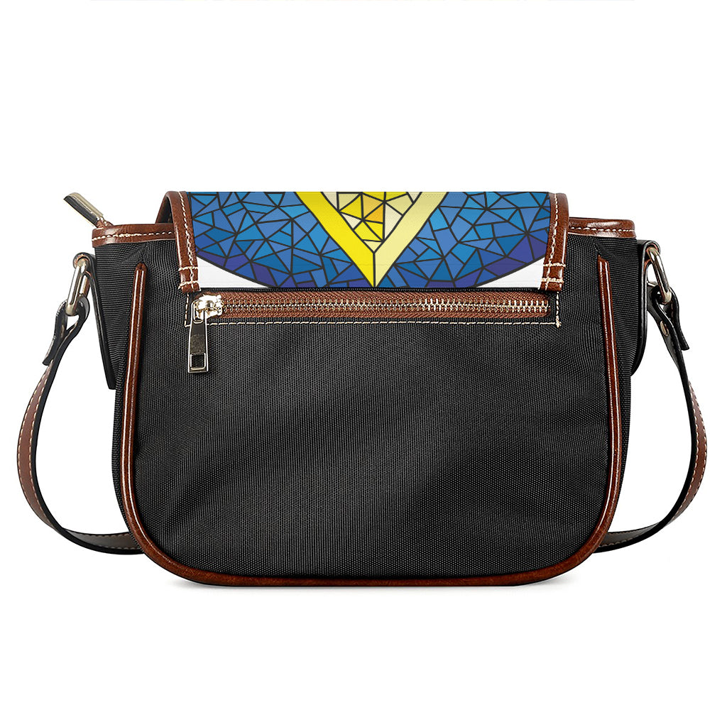 Stained Glass Star of David Print Saddle Bag