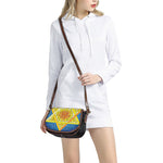 Stained Glass Star of David Print Saddle Bag