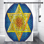 Stained Glass Star of David Print Shower Curtain