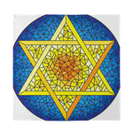 Stained Glass Star of David Print Silk Bandana