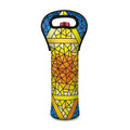 Stained Glass Star of David Print Single Neoprene Wine Tote