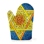 Stained Glass Star of David Print Single Oven Mitt