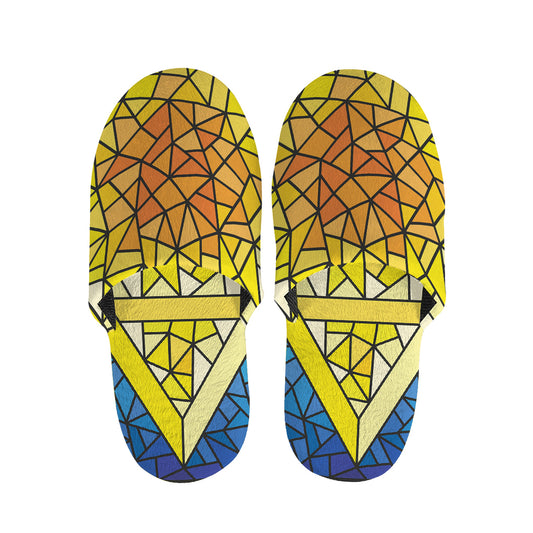 Stained Glass Star of David Print Slippers