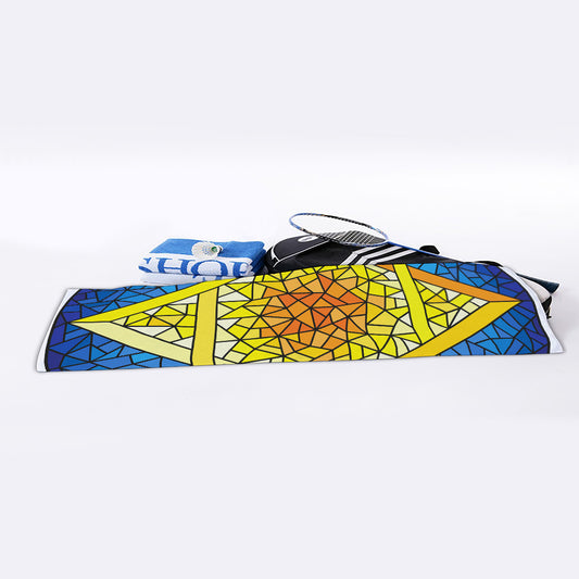 Stained Glass Star of David Print Sports Towel