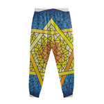 Stained Glass Star of David Print Sweatpants
