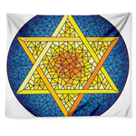 Stained Glass Star of David Print Tapestry